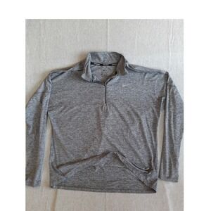Nike Running Dri-Fit Men's XL 1/4 Zip Stretch Replicator Thumbholes Sweater Gray